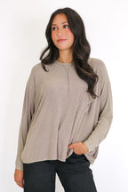Caliana Washed Dolman Sleeve Pocket Top - Madison and Mallory
