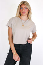 Light Mocha / S Calla Relaxed Crewneck Tee - Madison and Mallory