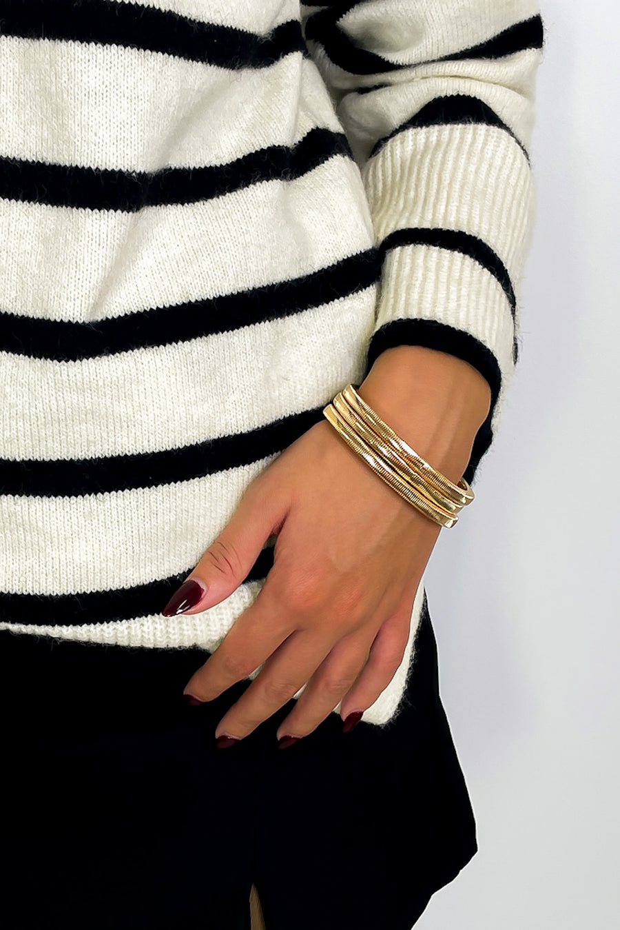 Gold Callam Mixed Metal Stretch Bracelets - Madison and Mallory