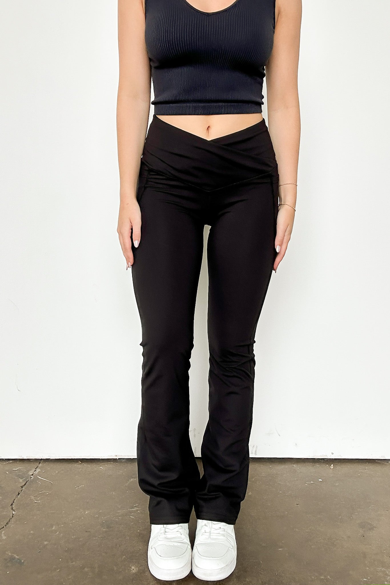  Calle Crossover Waistband Flare Leggings - FINAL SALE - Madison and Mallory