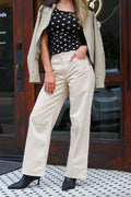 Khaki / S Camden Relaxed Straight Twill Pants - Madison and Mallory