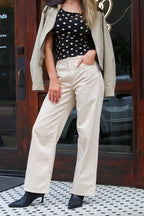 Khaki / S Camden Relaxed Straight Twill Pants - Madison and Mallory