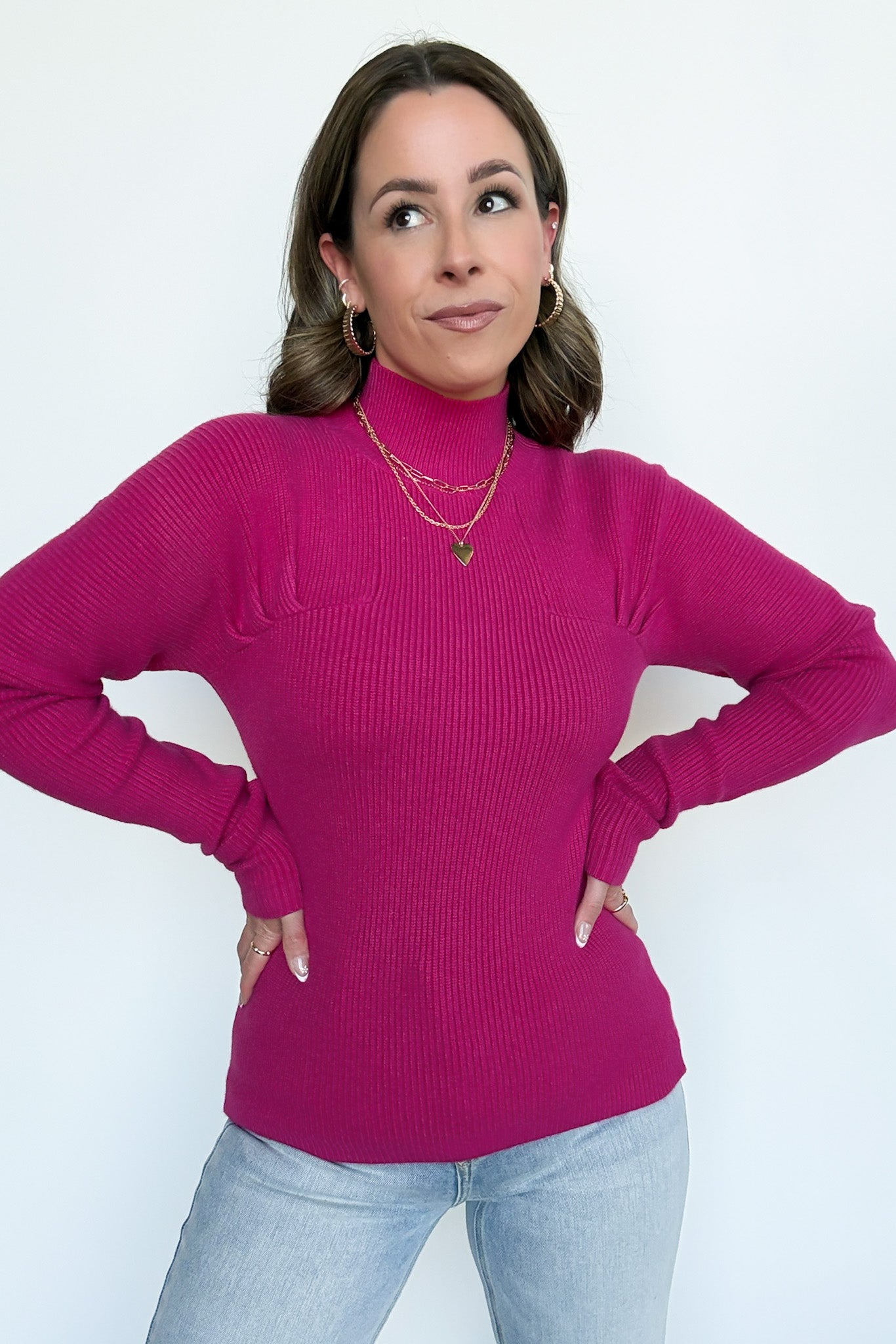 Camie Ribbed Mock Neck Sweater - FINAL SALE - Madison and Mallory