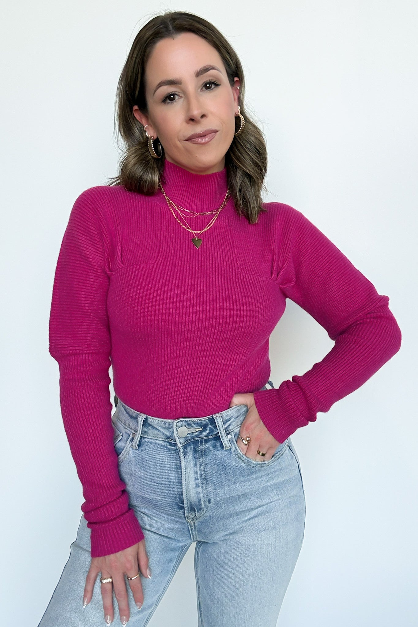 Camie Ribbed Mock Neck Sweater - FINAL SALE - Madison and Mallory