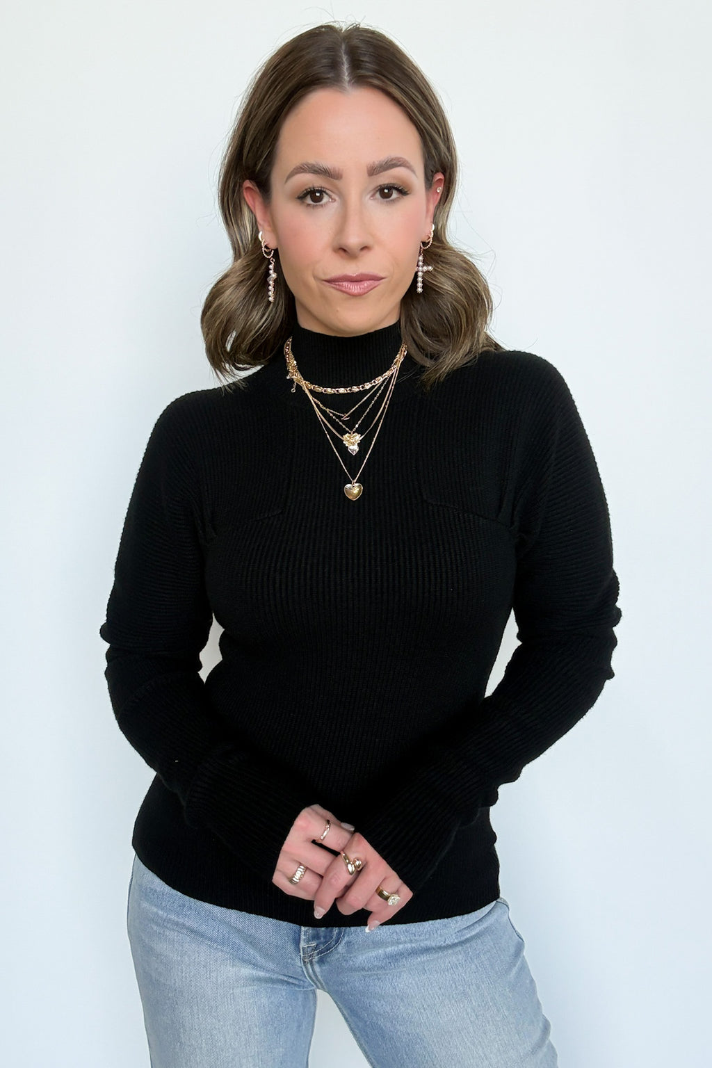 Camie Ribbed Mock Neck Sweater - FINAL SALE - Madison and Mallory