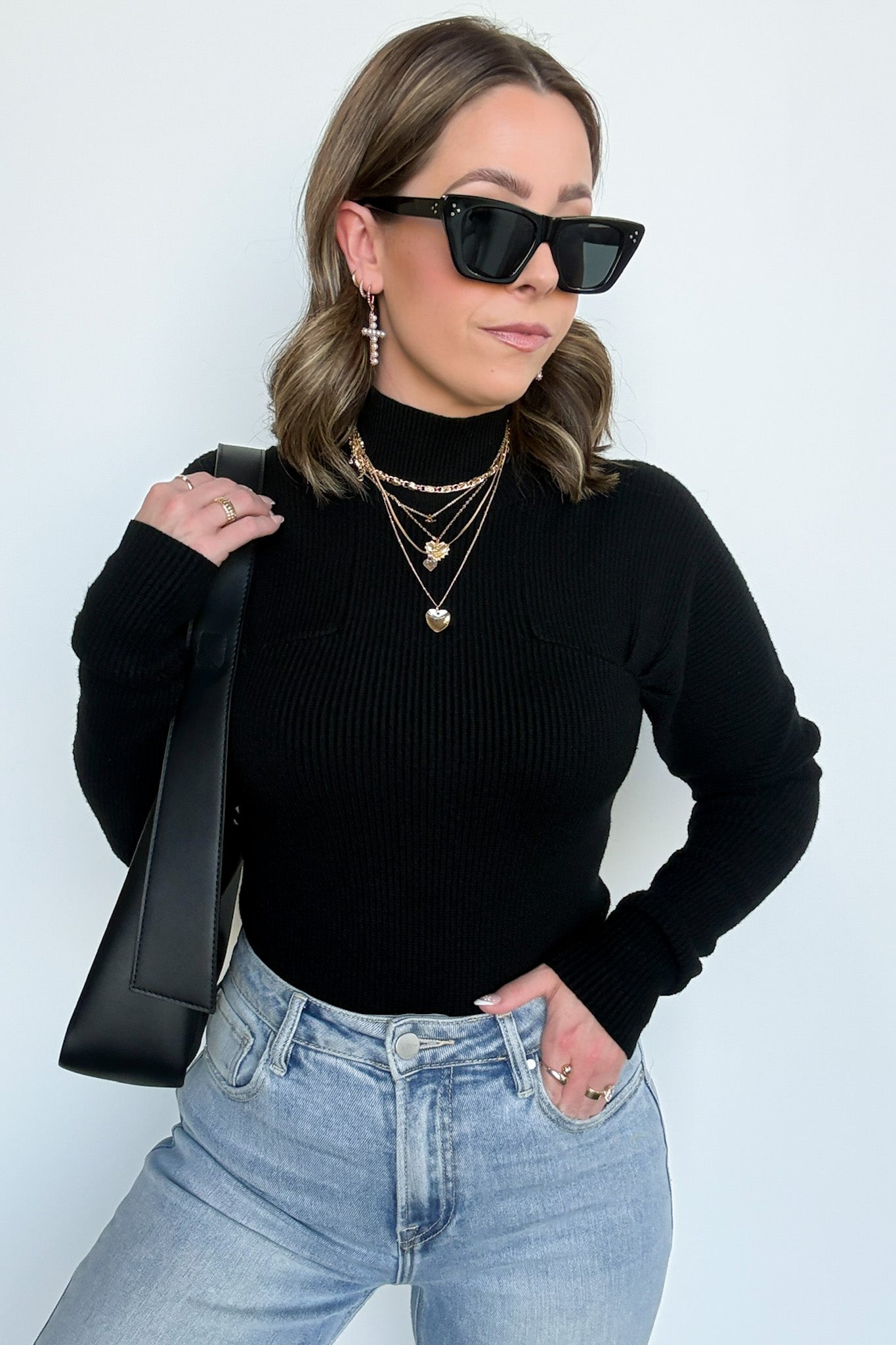 Camie Ribbed Mock Neck Sweater - FINAL SALE - Madison and Mallory