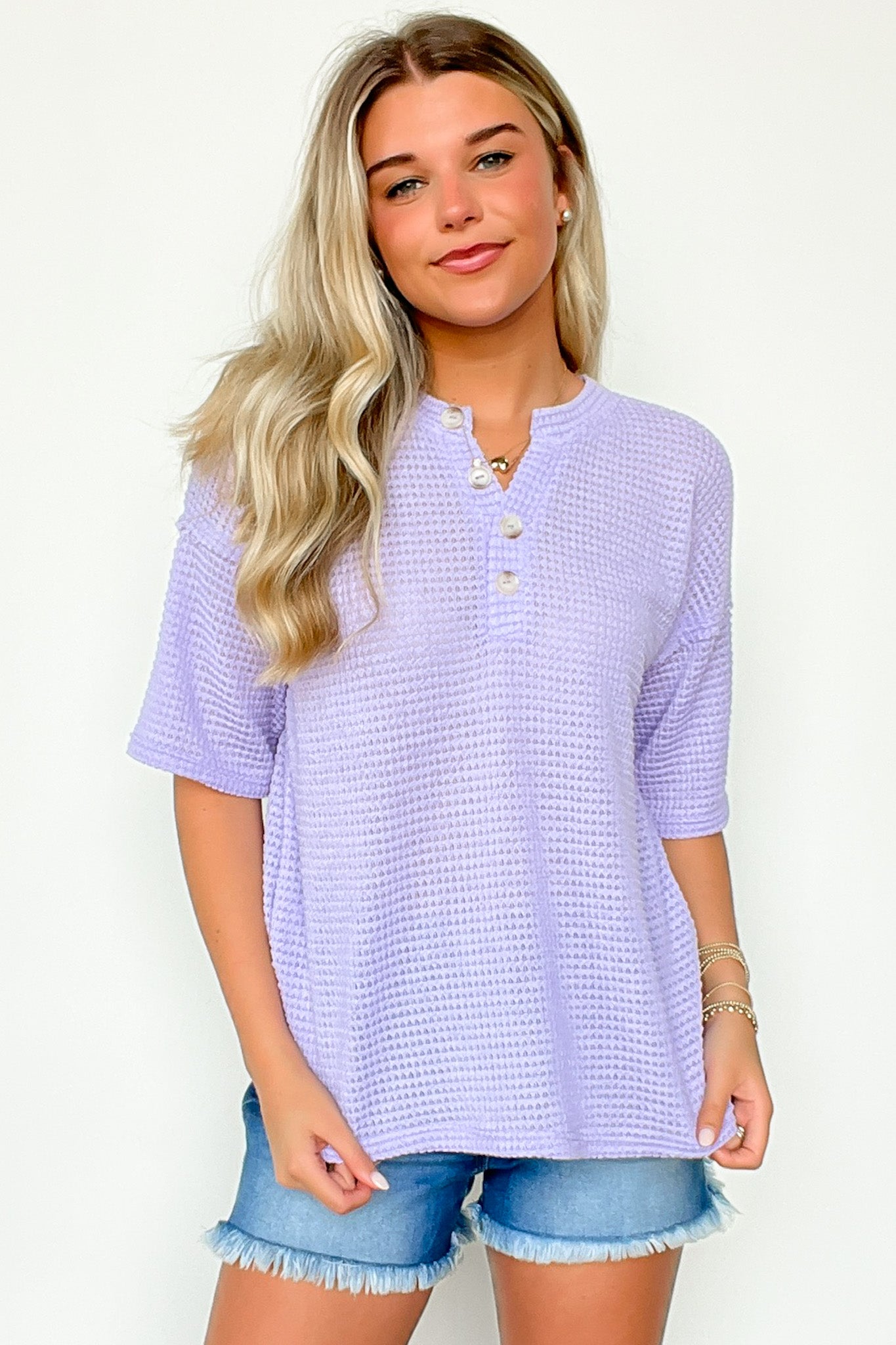 Lilac / S Camryn V-Neck Relaxed Top - BACK IN STOCK - Madison and Mallory