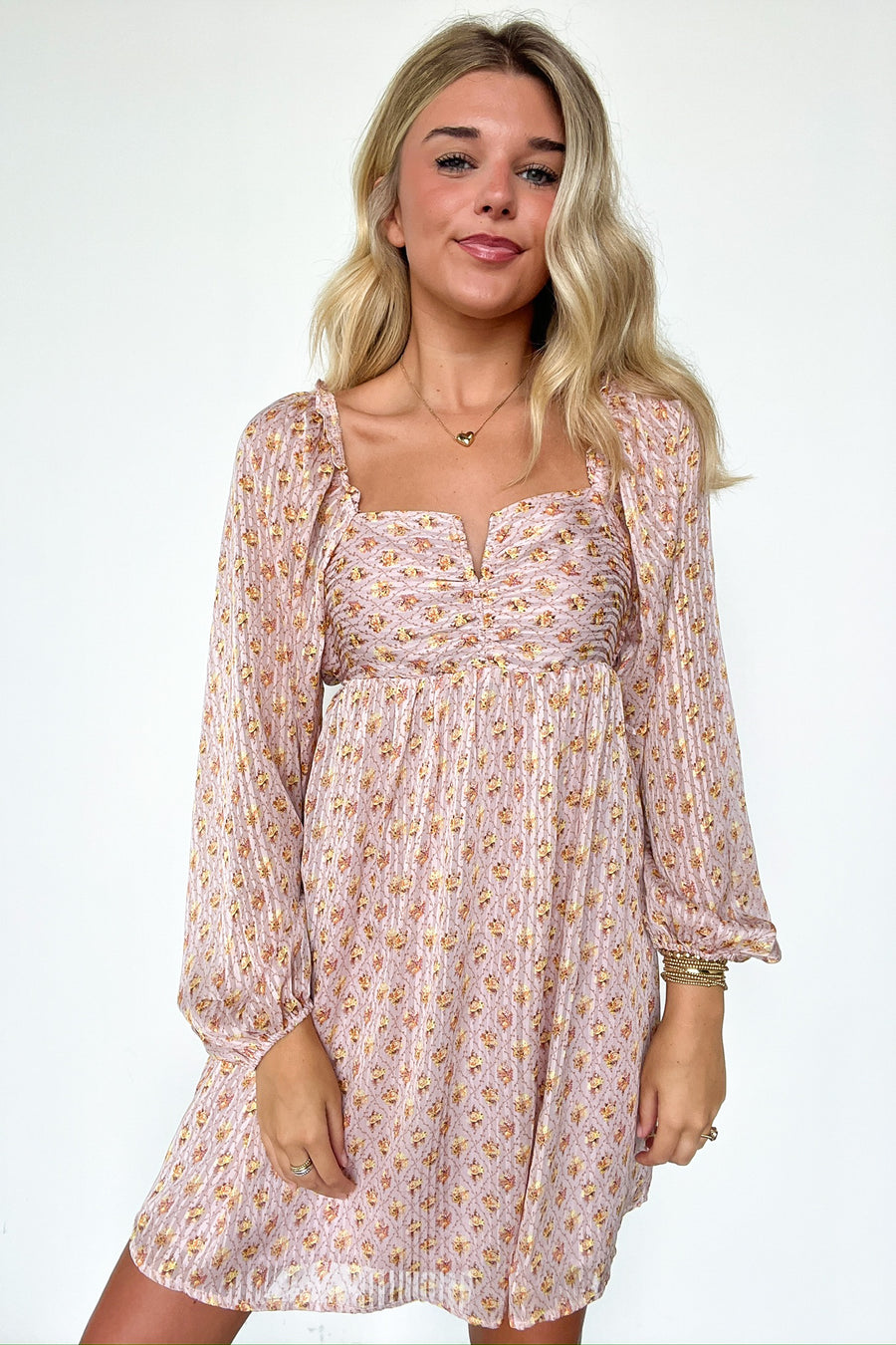  Canarie Floral Print Open Back Dress - Madison and Mallory