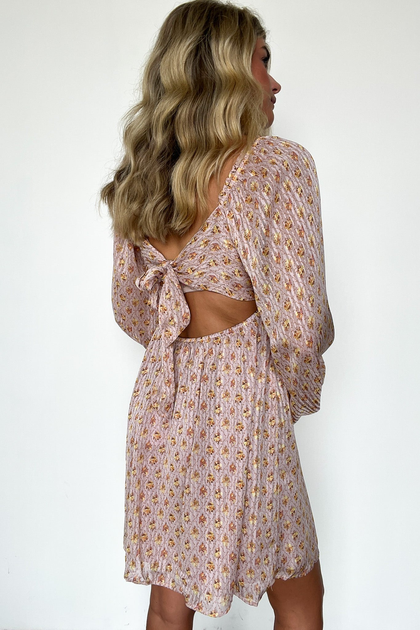 Canarie Floral Print Open Back Dress - FINAL SALE - Madison and Mallory