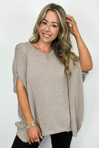  Candice Drop Shoulder Exposed Seam Sweater - BACK IN STOCK - Madison and Mallory