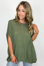  Candice Drop Shoulder Exposed Seam Sweater - BACK IN STOCK - Madison and Mallory