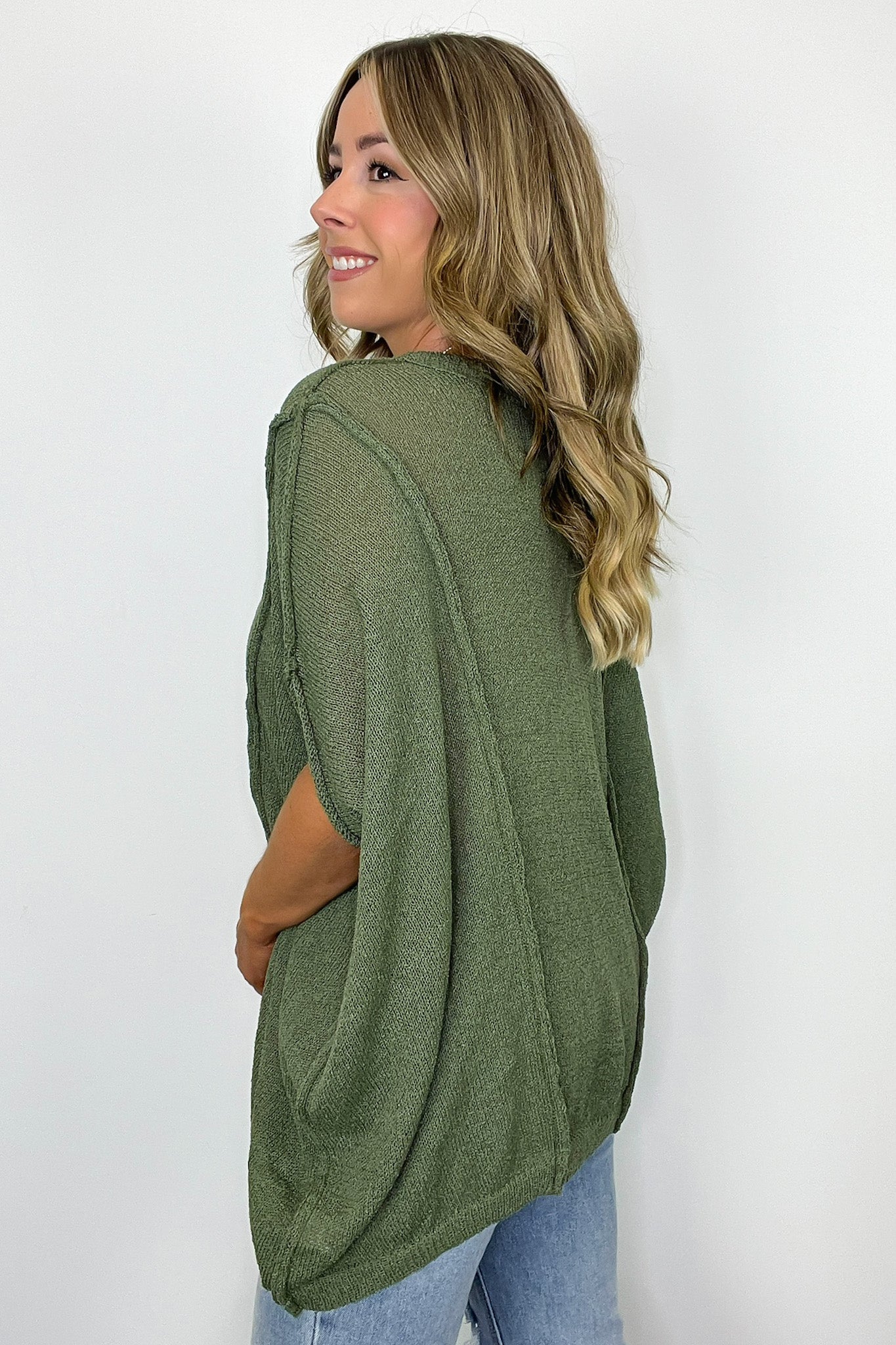 Candice Drop Shoulder Exposed Seam Sweater - BACK IN STOCK