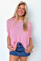 Candice Drop Shoulder Exposed Seam Sweater - BACK IN STOCK