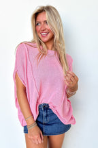Candice Drop Shoulder Exposed Seam Sweater - BACK IN STOCK