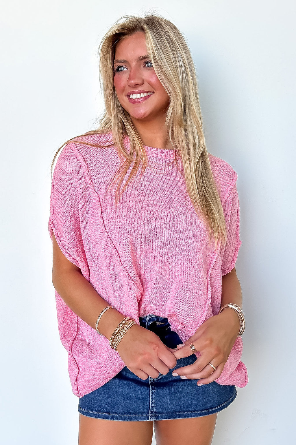 Candice Drop Shoulder Exposed Seam Sweater - BACK IN STOCK