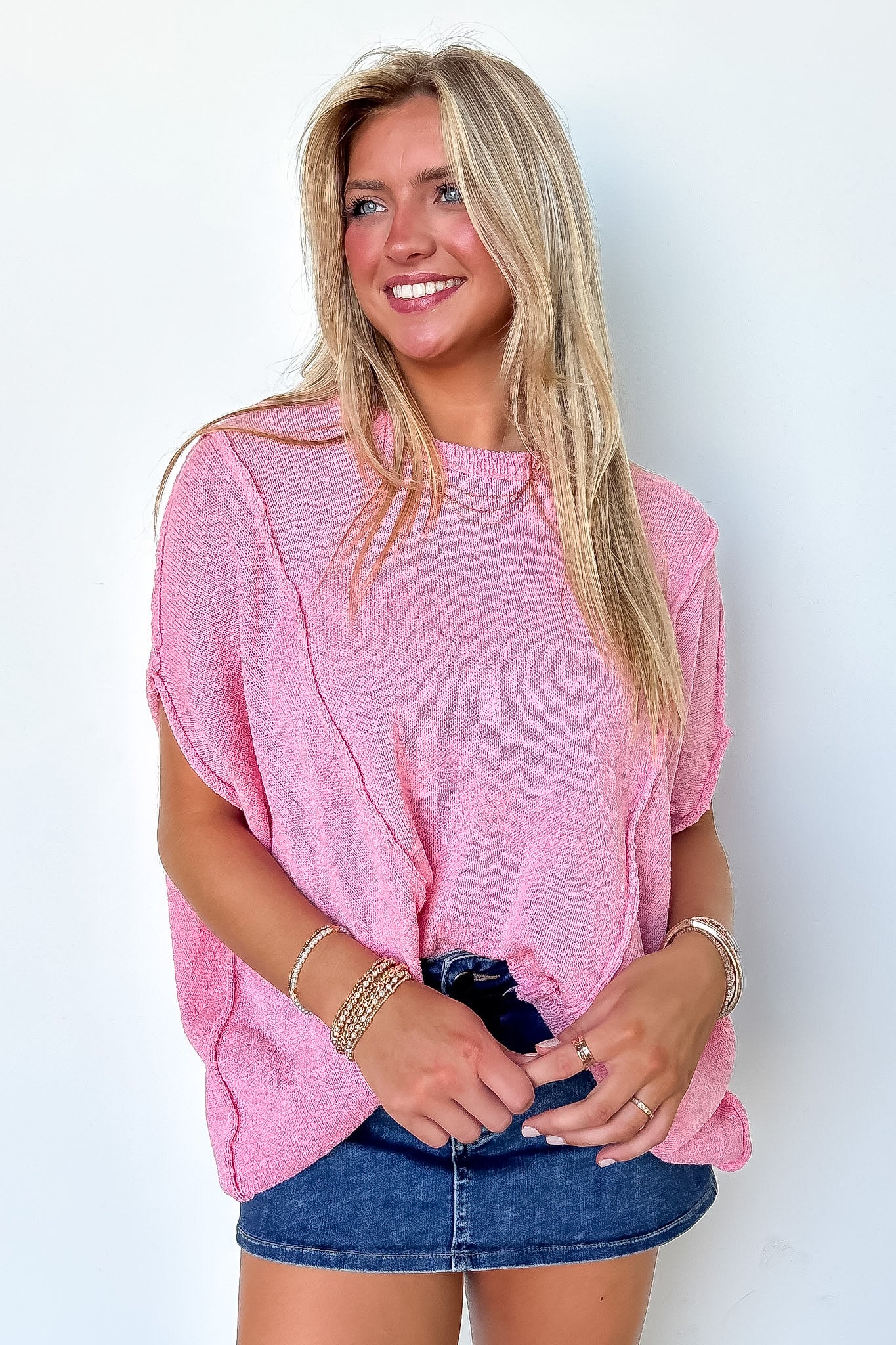 Candice Drop Shoulder Exposed Seam Sweater - BACK IN STOCK