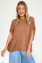 Candice Drop Shoulder Exposed Seam Sweater - BACK IN STOCK - Madison and Mallory
