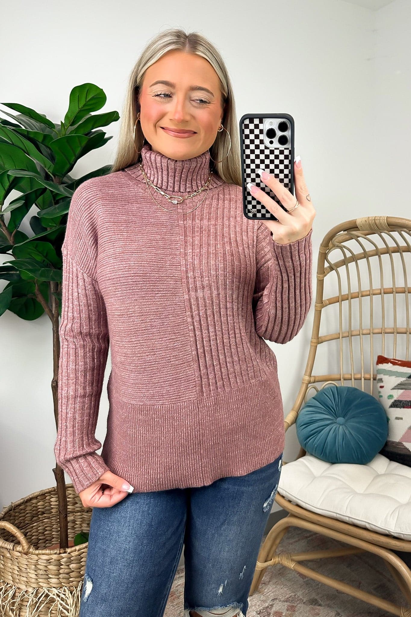  Candis Turtleneck Ribbed Knit Sweater - FINAL SALE - Madison and Mallory