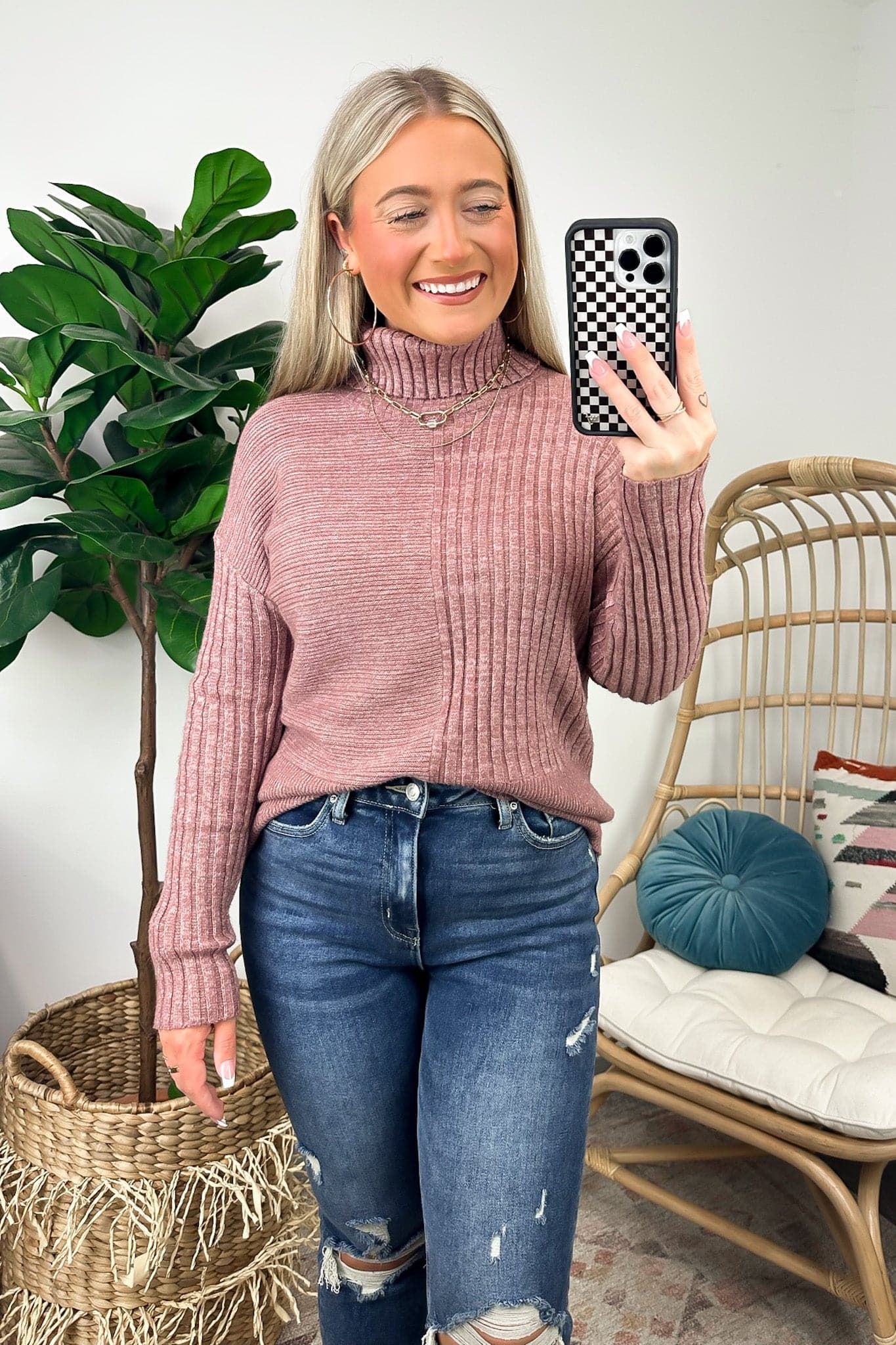  Candis Turtleneck Ribbed Knit Sweater - Madison and Mallory