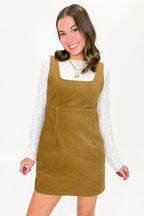 Canyon Trail Corduroy Square Neck Jumper Dress - FINAL SALE - Madison and Mallory