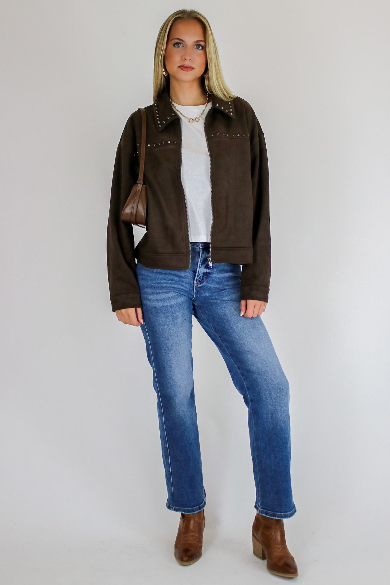 Canyon Ridge Studded Faux Suede Jacket