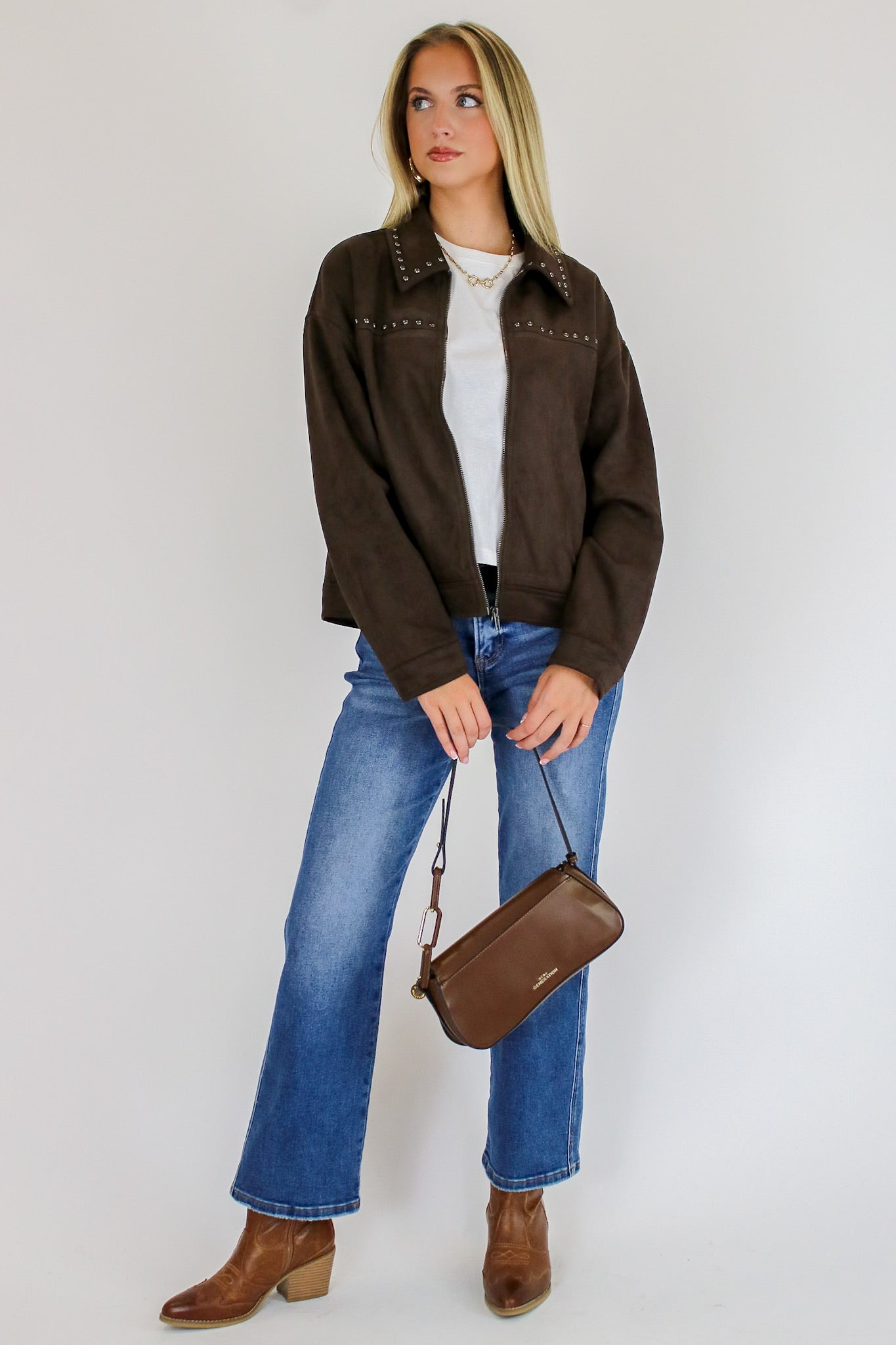 Canyon Ridge Studded Faux Suede Jacket