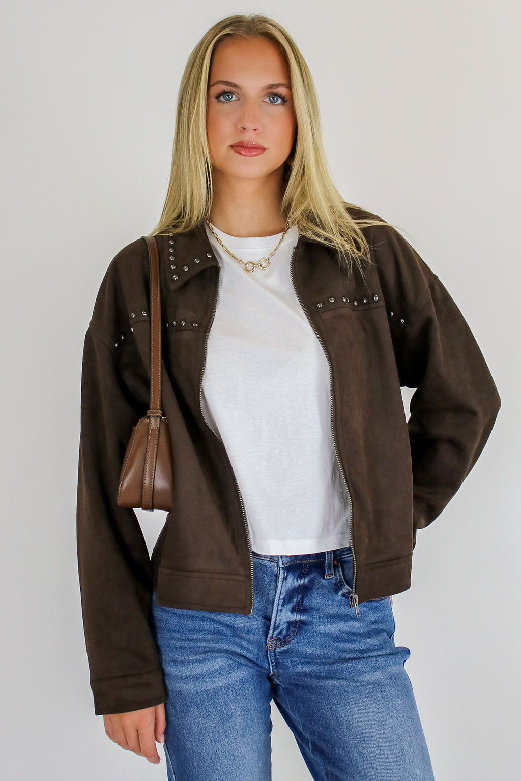 Canyon Ridge Studded Faux Suede Jacket