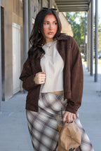 Canyon Ridge Studded Faux Suede Jacket - Madison and Mallory