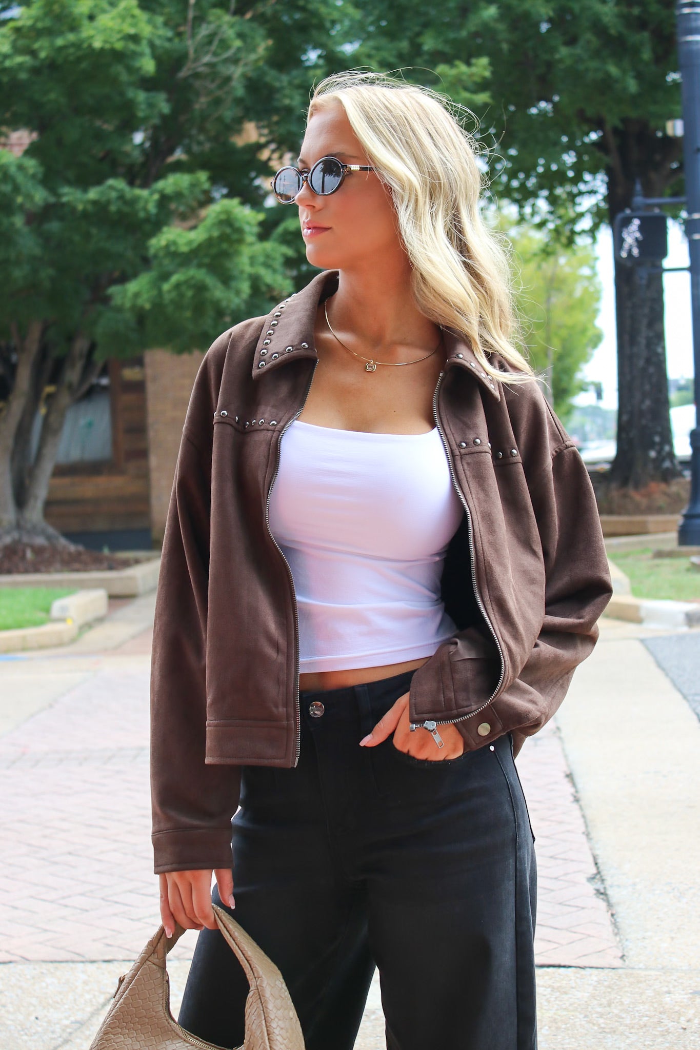 Canyon Ridge Studded Faux Suede Jacket