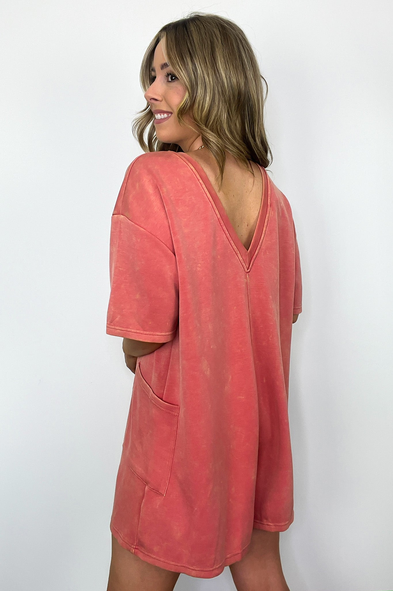  Capriana Mineral Wash Pocket Relaxed Romper - Madison and Mallory