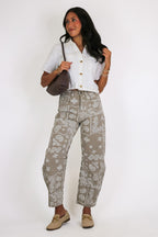 Caravan Paisley Print Barrel Jeans
