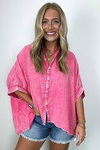  Carleen Washed Gauze Button Down Top - BACK IN STOCK - Madison and Mallory