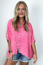  Carleen Washed Gauze Button Down Top - BACK IN STOCK - Madison and Mallory