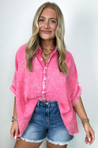  Carleen Washed Gauze Button Down Top - BACK IN STOCK - Madison and Mallory