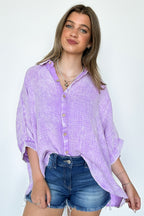 Carleen Washed Gauze Button Down Top - Madison and Mallory