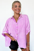  Carleen Washed Gauze Button Down Top - BACK IN STOCK - Madison and Mallory