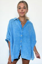  Carleen Washed Gauze Button Down Top - BACK IN STOCK - Madison and Mallory
