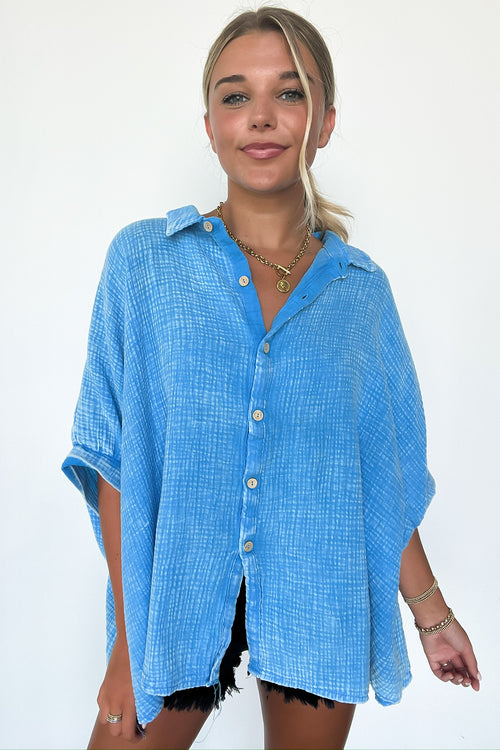  Carleen Washed Gauze Button Down Top - BACK IN STOCK - Madison and Mallory