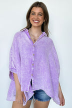  Carleen Washed Gauze Button Down Top - BACK IN STOCK - Madison and Mallory