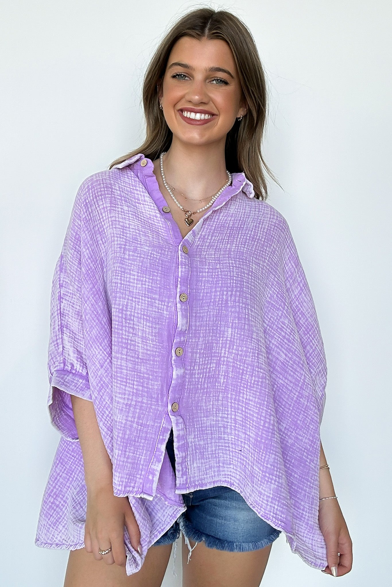  Carleen Washed Gauze Button Down Top - BACK IN STOCK - Madison and Mallory