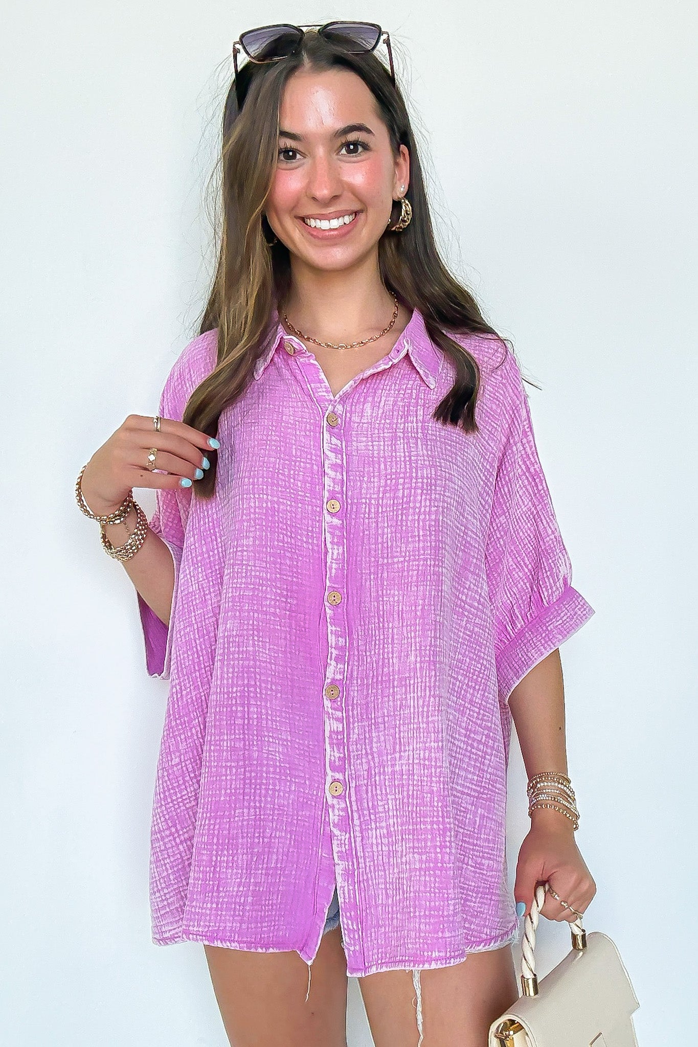 Carleen Washed Gauze Button Down Top - BACK IN STOCK