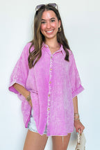 Carleen Washed Gauze Button Down Top - BACK IN STOCK - Madison and Mallory