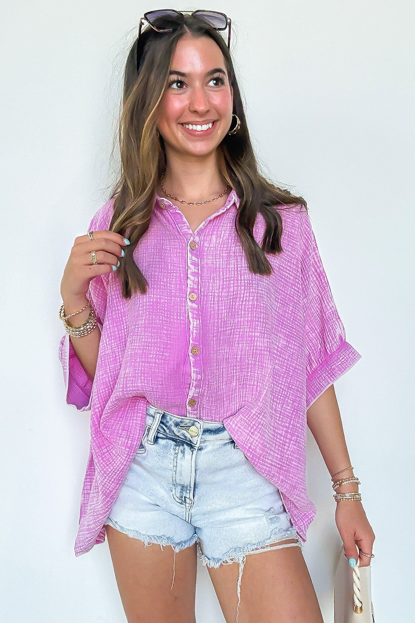 Carleen Washed Gauze Button Down Top - BACK IN STOCK