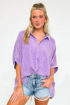 Carleen Washed Gauze Button Down Top - BACK IN STOCK - Madison and Mallory