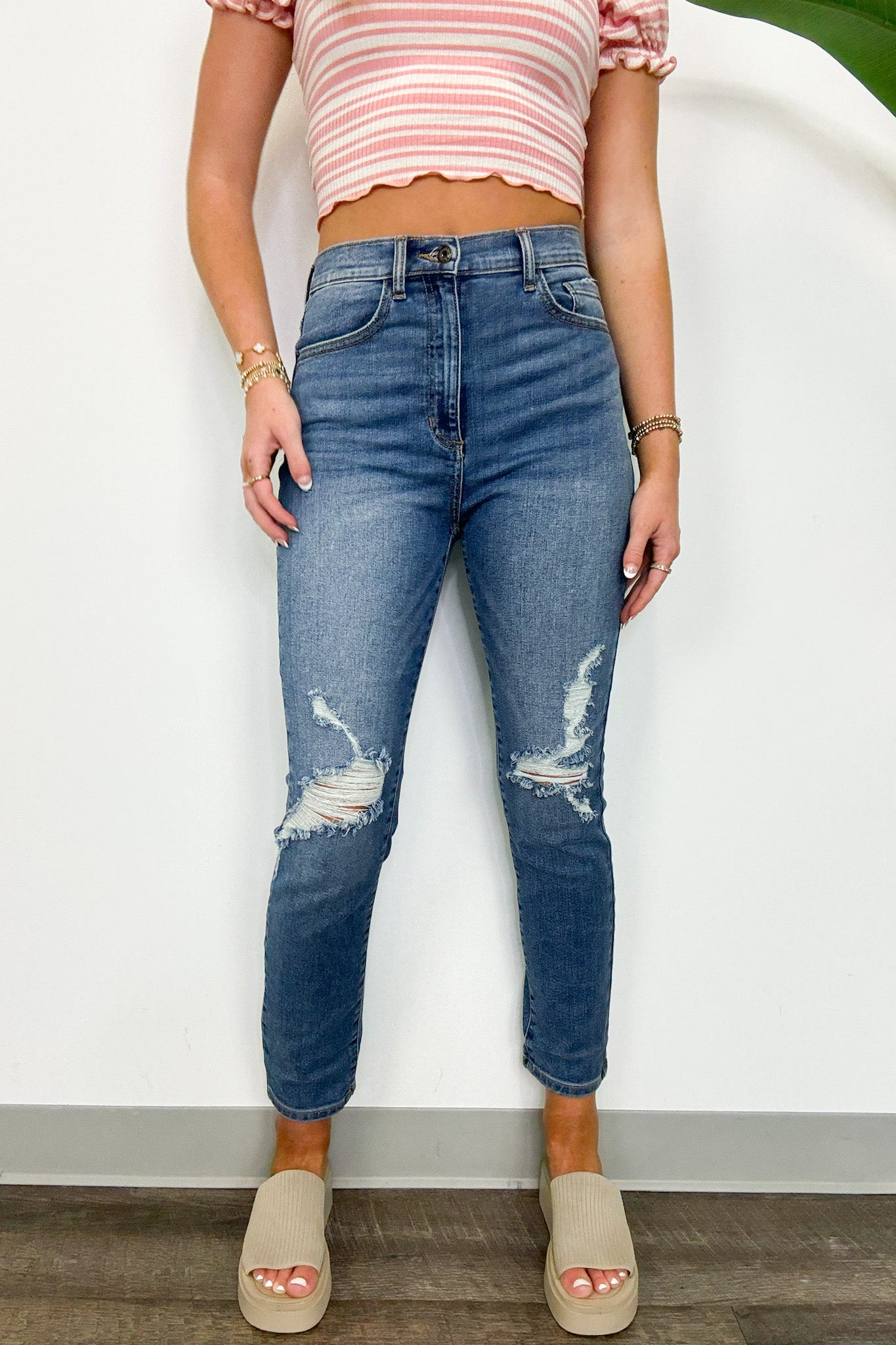  Carlenah Distressed Straight Jeans - Madison and Mallory