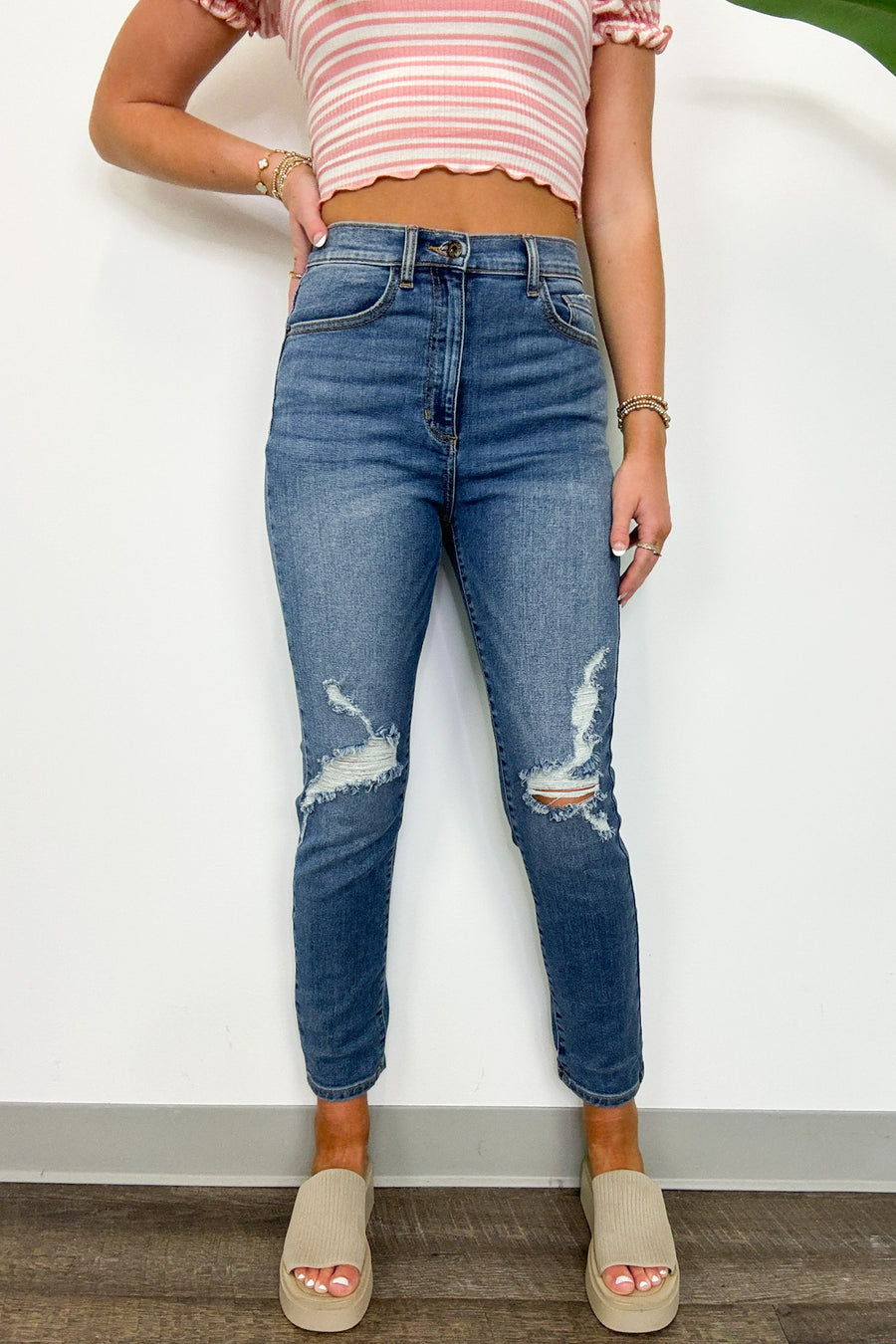  Carlenah Distressed Straight Jeans - Madison and Mallory