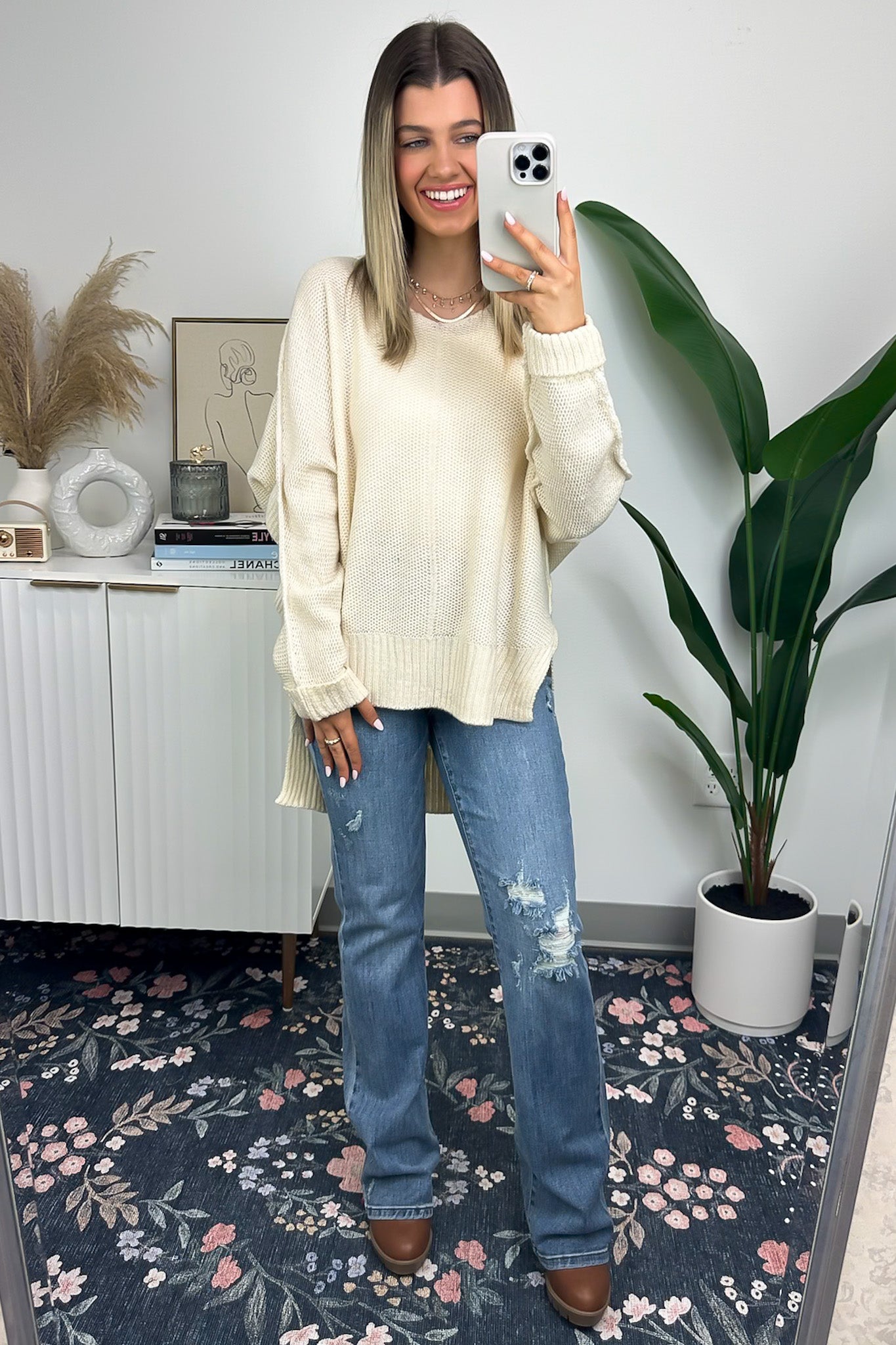  Carlene V-Neck High Low Sweater - FINAL SALE - Madison and Mallory
