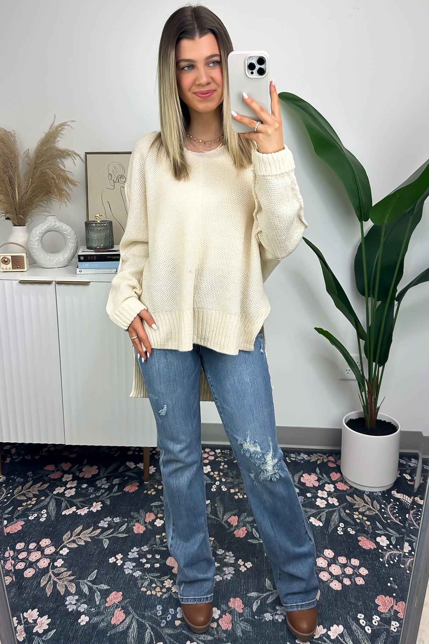  Carlene V-Neck High Low Sweater - FINAL SALE - Madison and Mallory