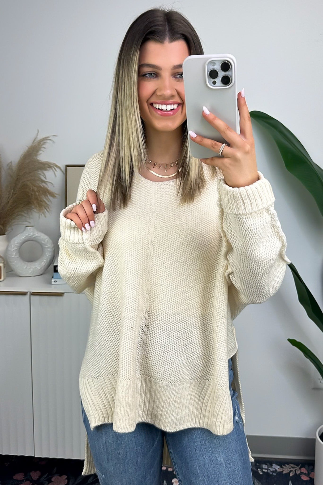  Carlene V-Neck High Low Sweater - FINAL SALE - Madison and Mallory