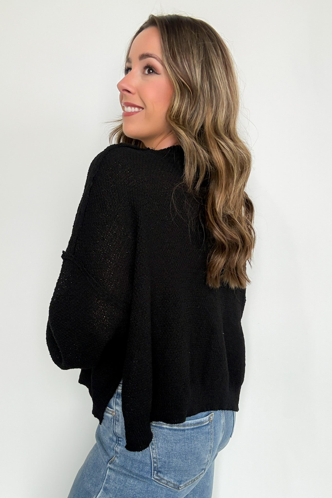  Carlina Mock Neck Side Slit Knit Sweater - Madison and Mallory